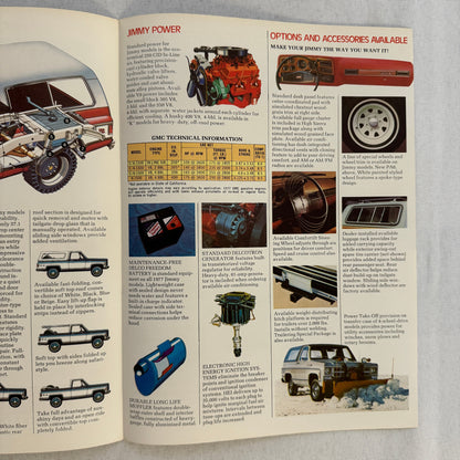 GMC Jimmy Truck Sales Brochure Catalog 4 Wheel Drive 2 Wheel Drive Vintage