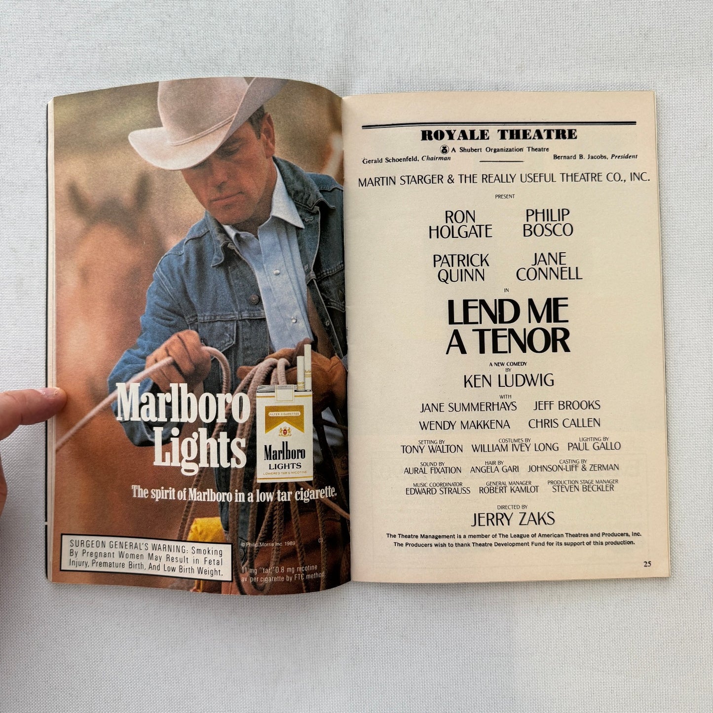 Lend Me A Tenor Cast Signed Program Playbill 1990 6x Signatures