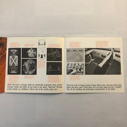 1967 Saab V4 Sedan and Station Wagon Car Sales Brochure Catalog Advertising