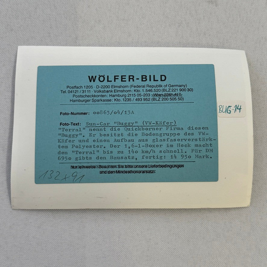 Vintage Dune Buggy Photo Photograph Volkswagen VW Based Terral Sun Car