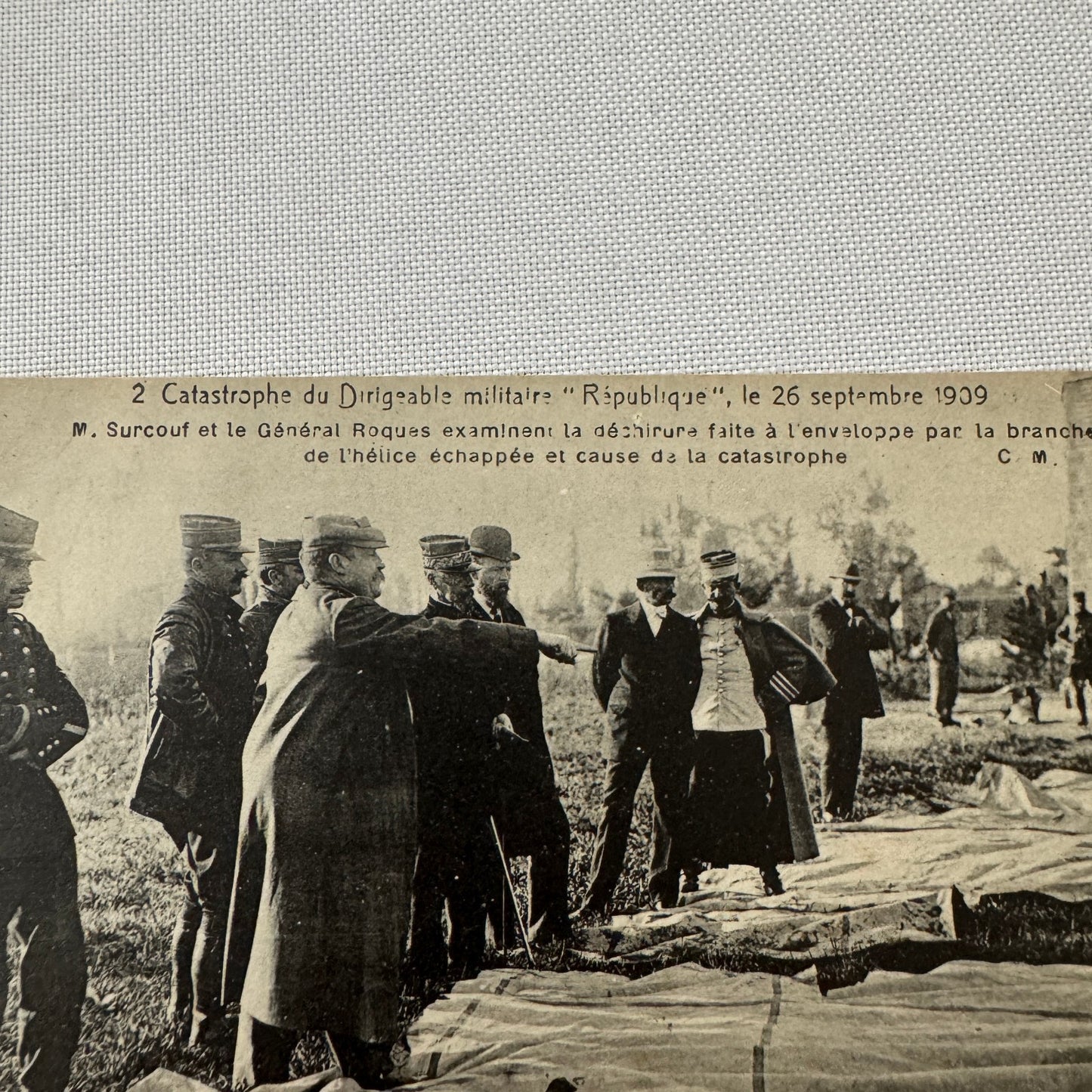 Vintage Zeppelin Airship Dirigible Postcard French Republique Military Disaster