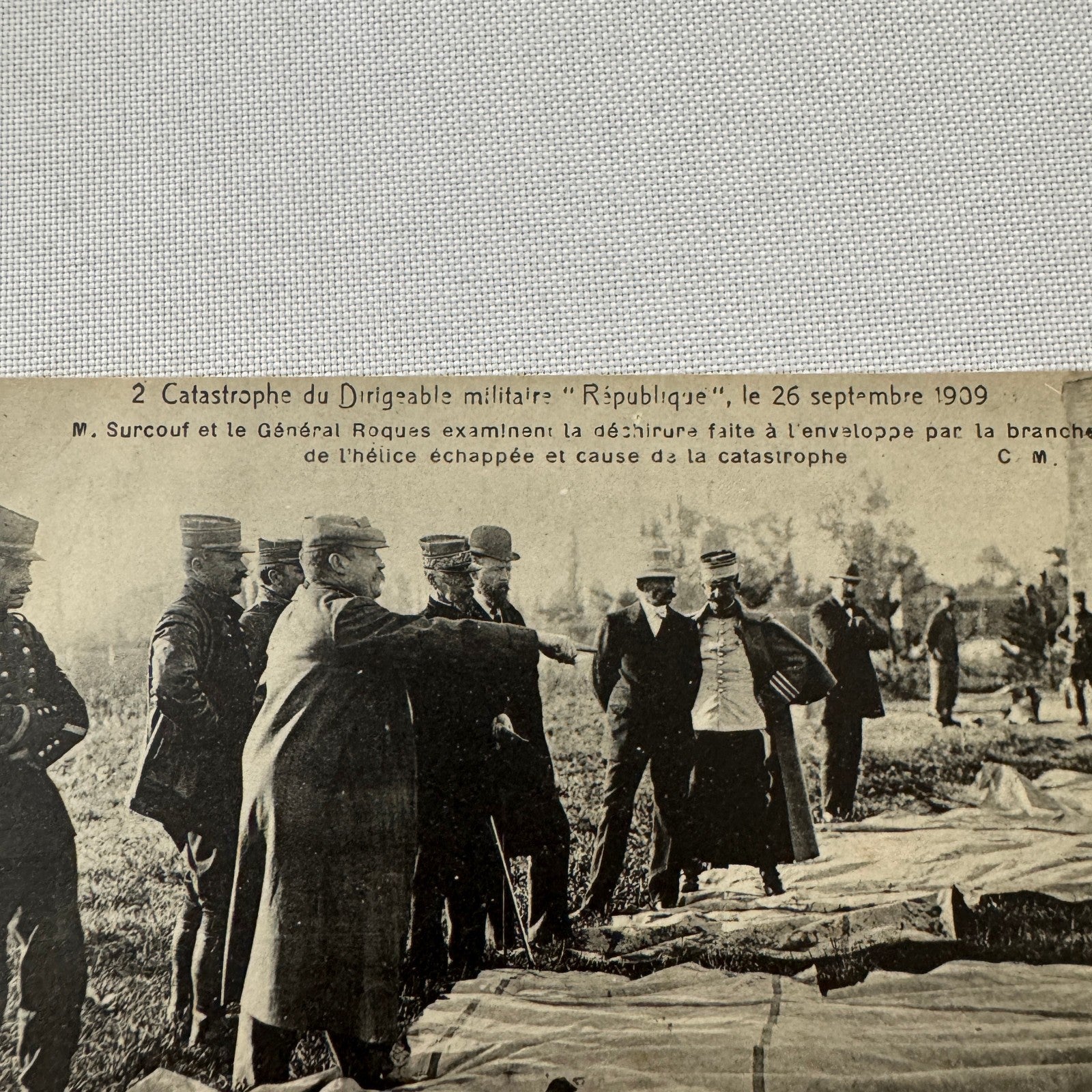 Vintage Zeppelin Airship Dirigible Postcard French Republique Military Disaster