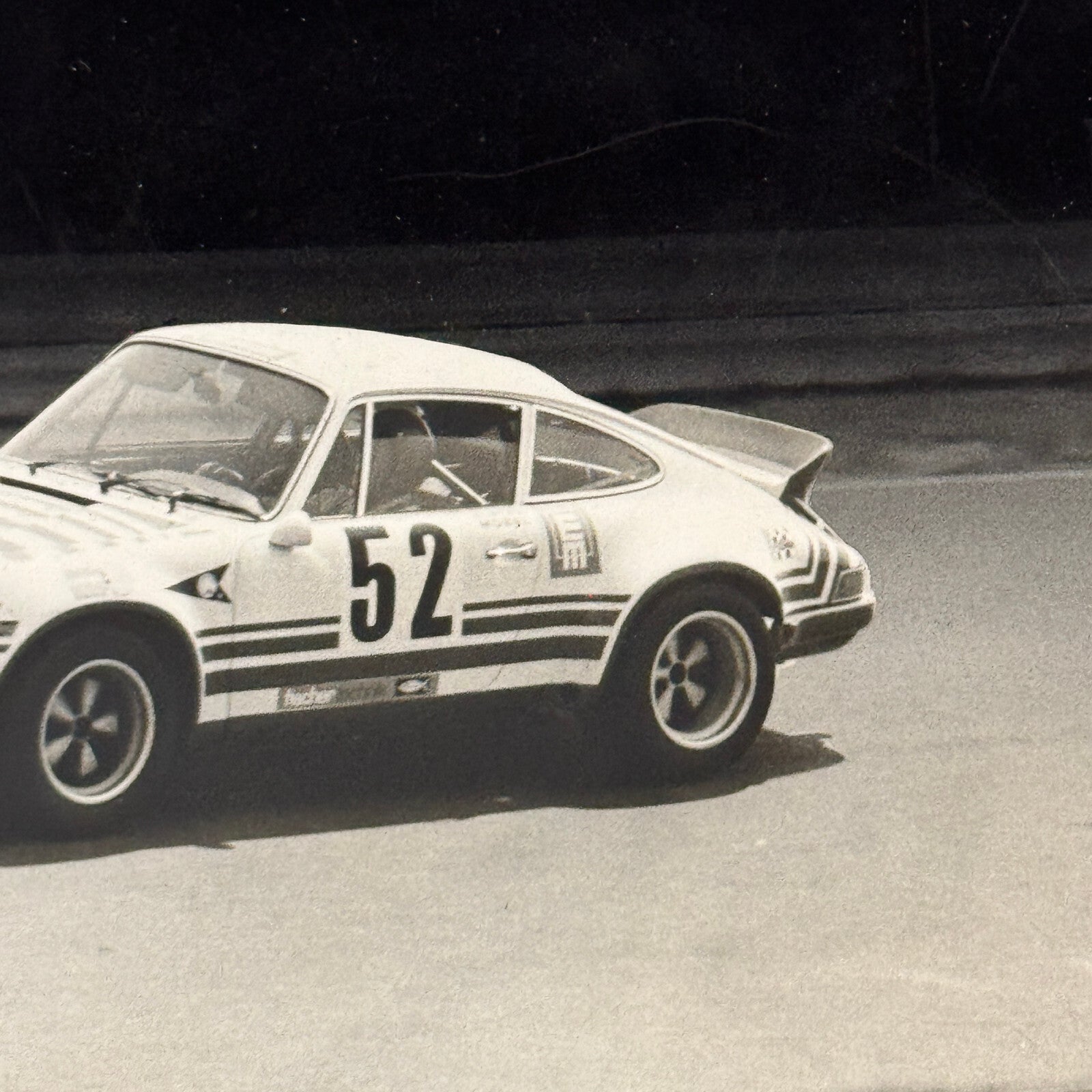 Porsche 911 Racing Car Photo Photograph Highlighted for Print Use Vintage