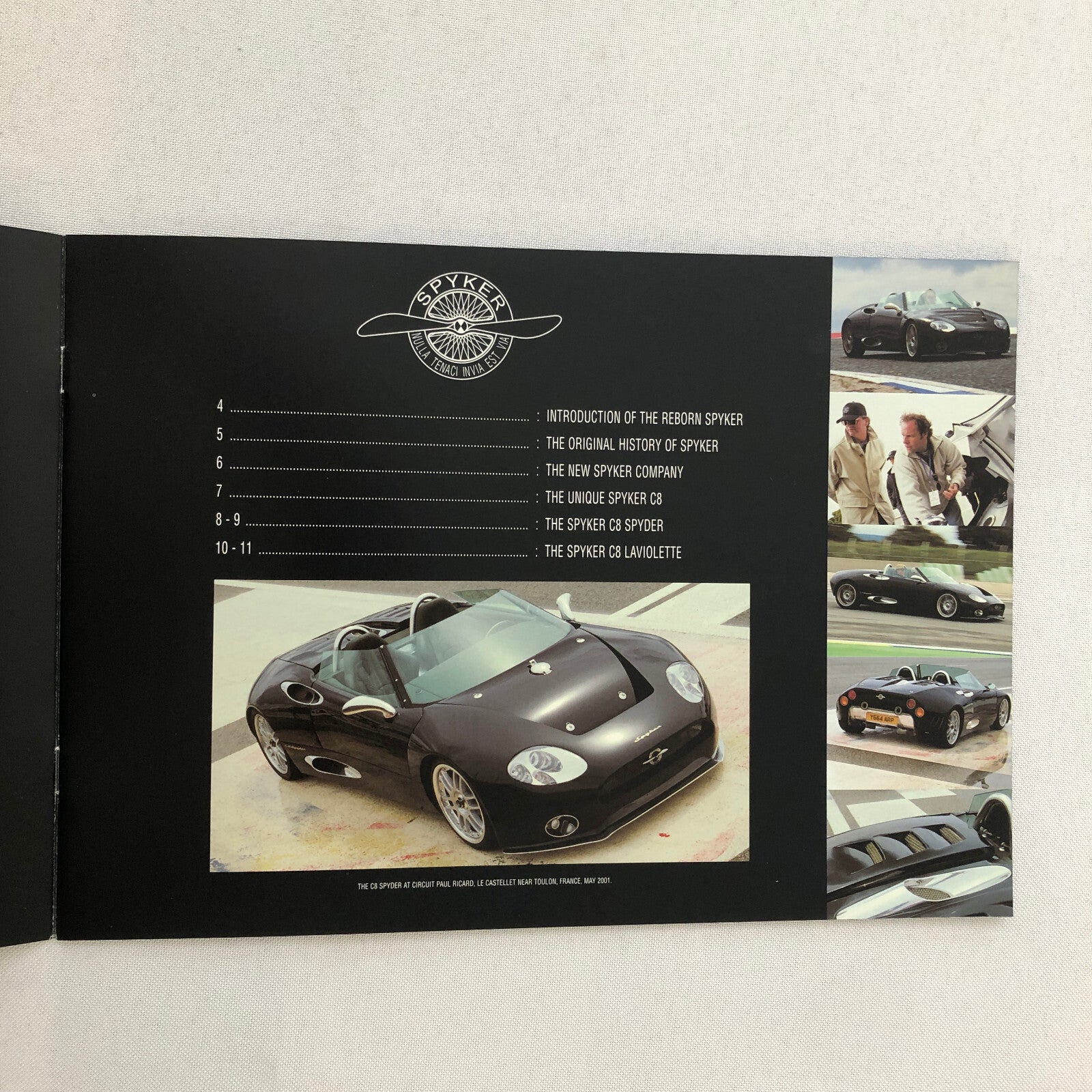 Spyker Car Sales Brochure Catalog C8 Spyder C8 Laviolette