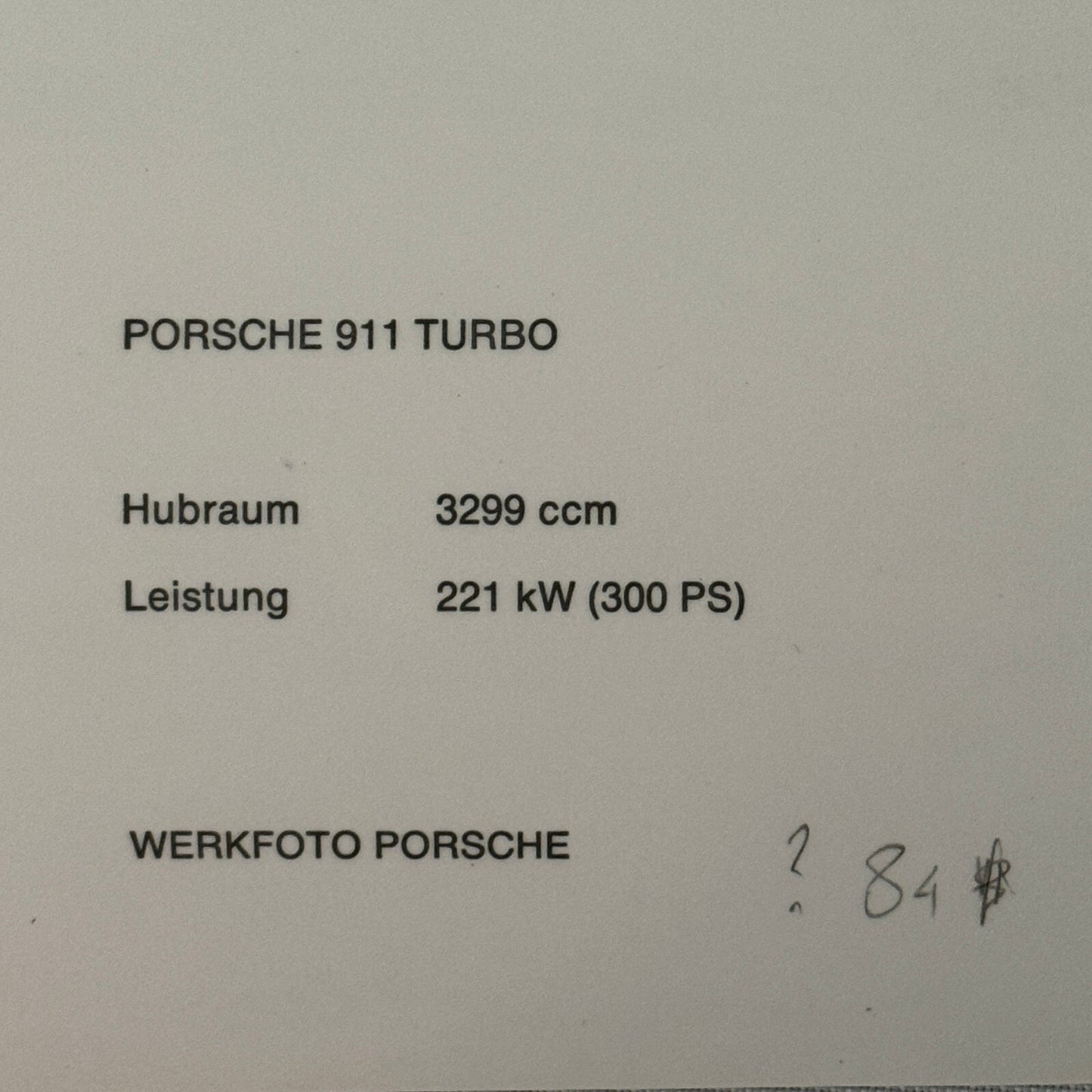 Porsche 911 Turbo Car Factory Press Photo Photograph Werkfoto German