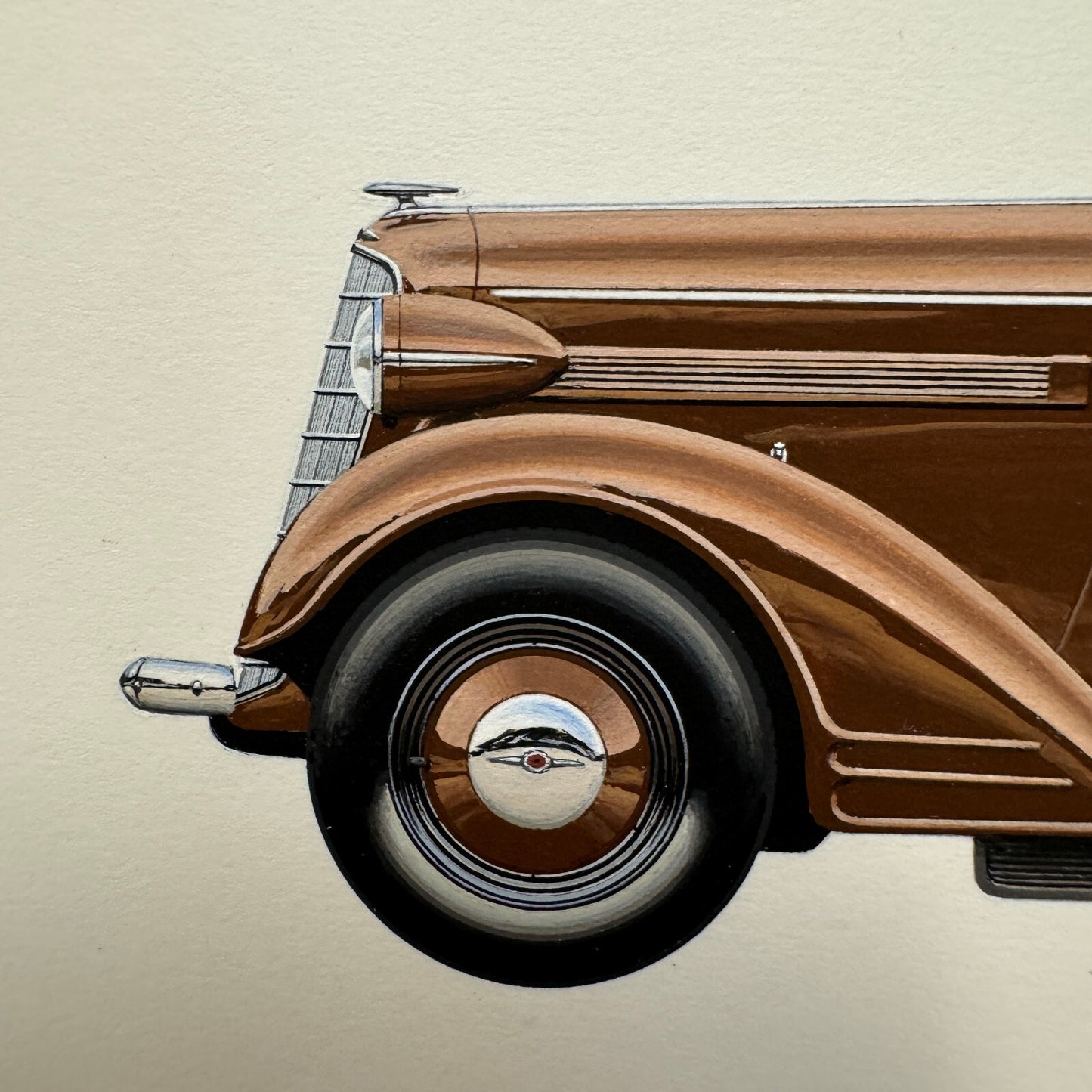 1934 Opel Cabriolet 2 Liter Car Illustration Art Drawing Hand Drawn