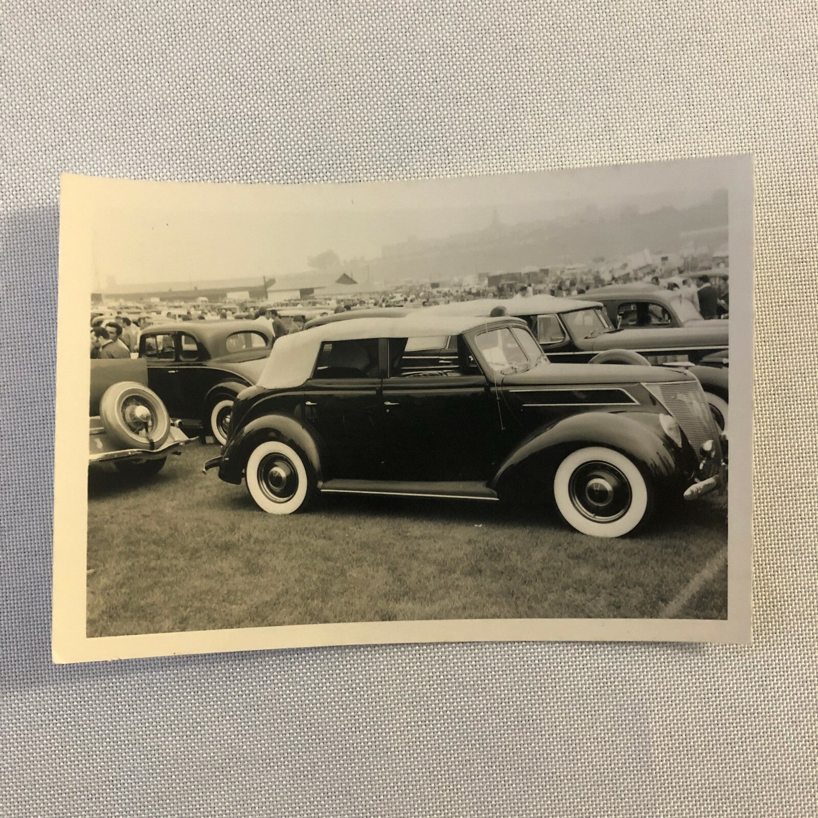 Vintage 1937 Ford V8 Deluxe Convertible at 1970 Hershey Photo Photograph Print 