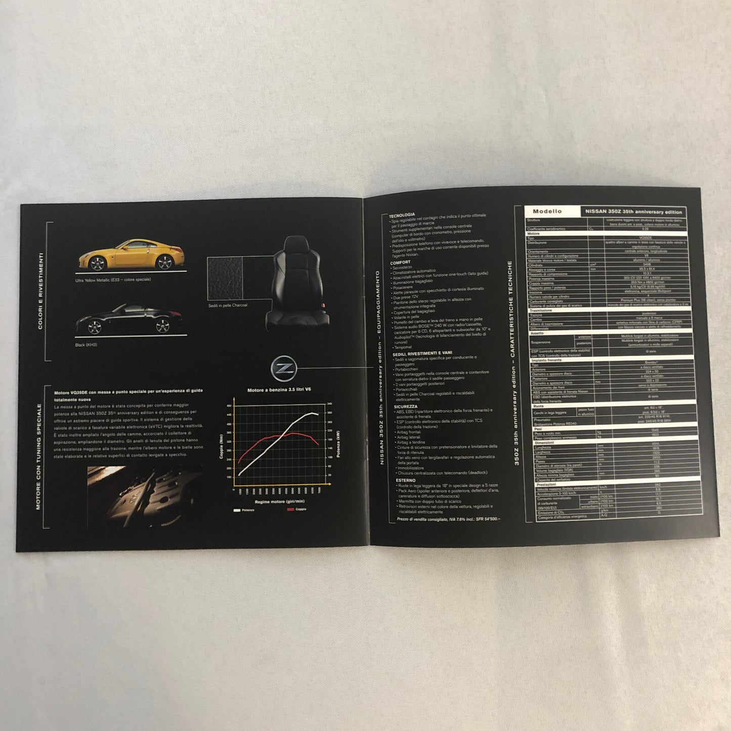 Nissan 350Z 350 Z 35th Anniversary Edition Gran Turismo Sales Brochure ITALIAN