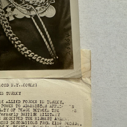 1920 General George Milne Dictator in Turkey Turkiye Turkish Press Photo Vintage