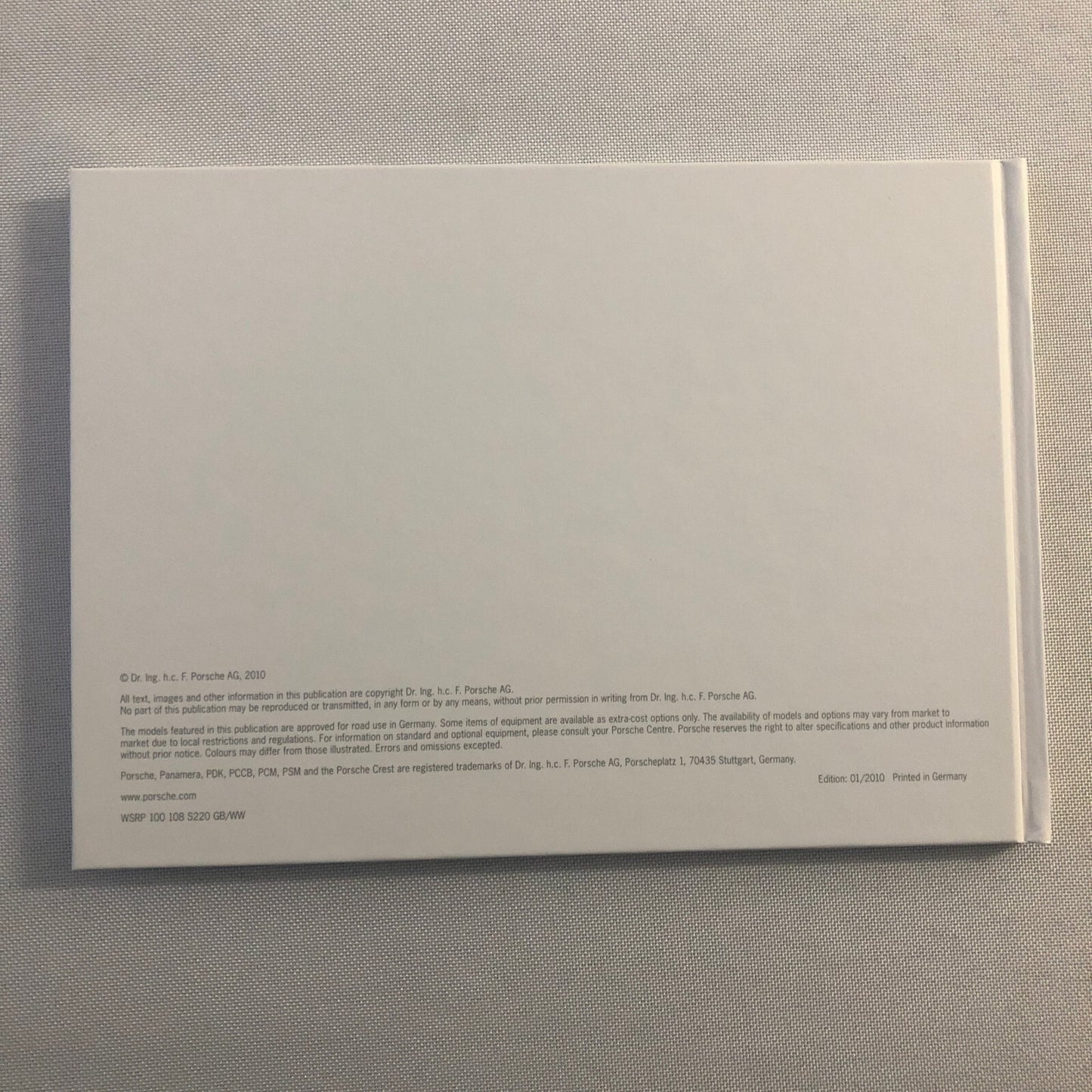 2010 Porsche Panamera and Panamera 4 Hardbound Sales Brochure Catalog Book