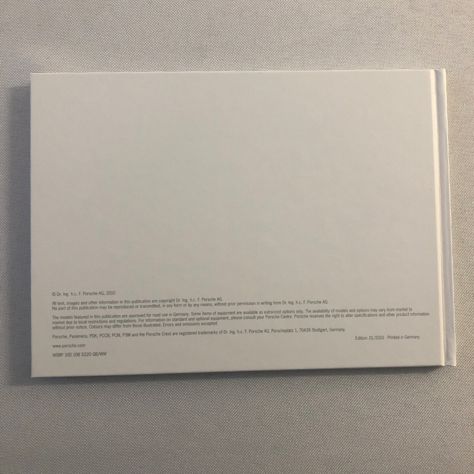 2010 Porsche Panamera and Panamera 4 Hardbound Sales Brochure Catalog Book