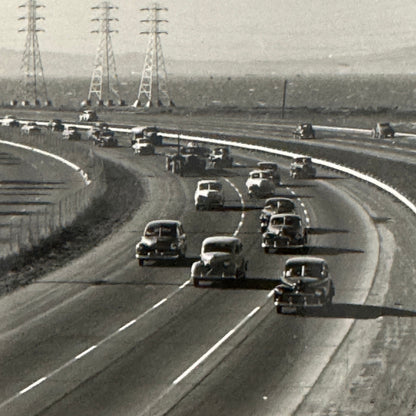 Vintage Cars on California Highway Photo Photograph Print Associated Press
