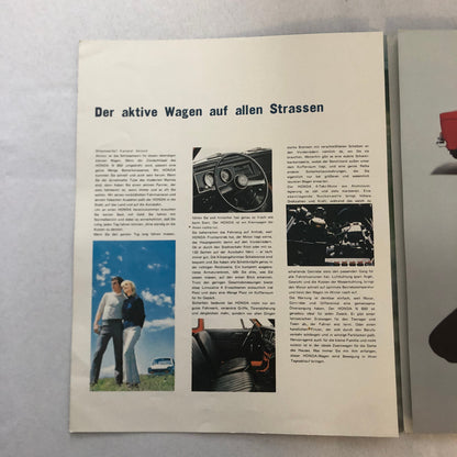 Honda N600 Touring Car Sales Brochure Catalog GERMAN Text European Vintage