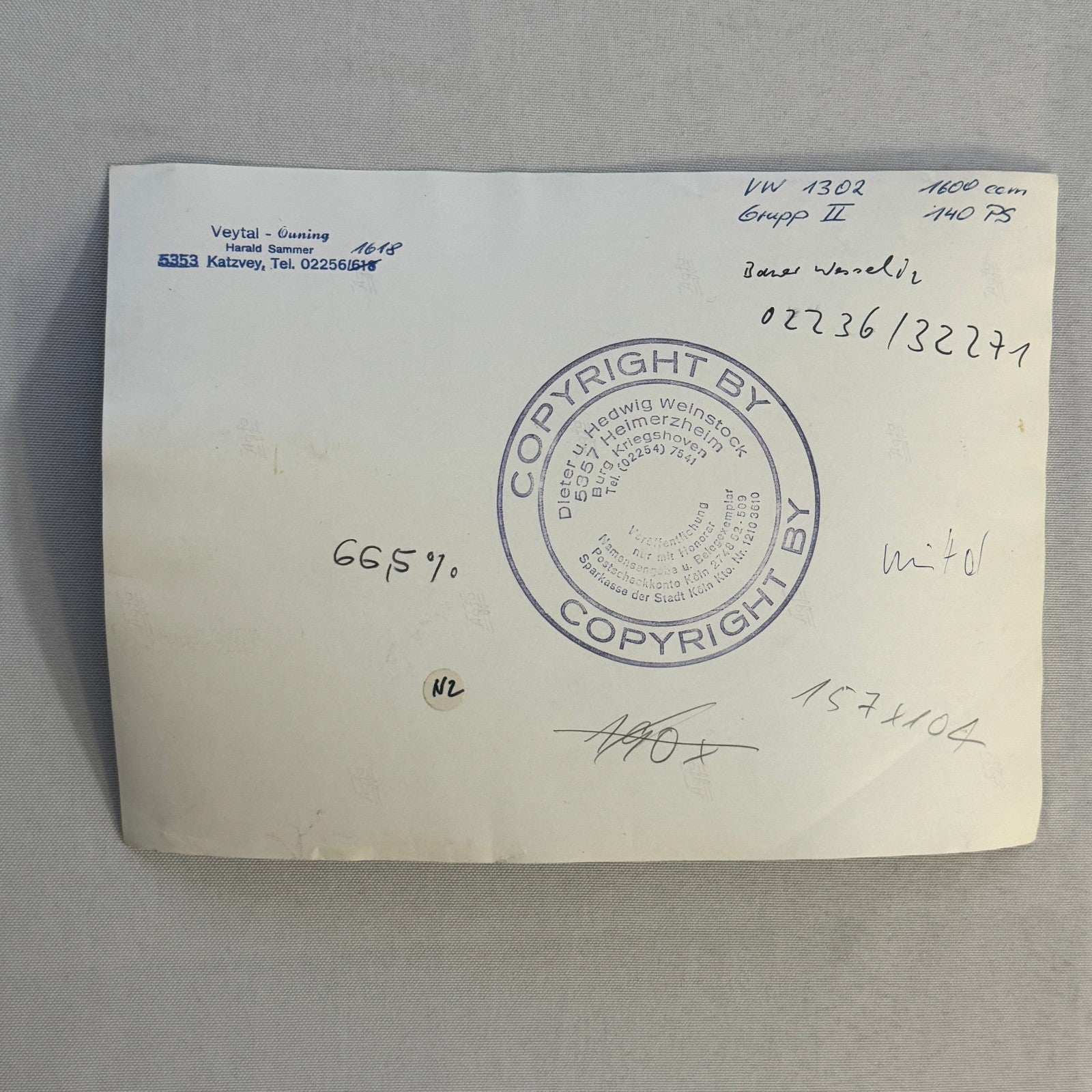 Vintage Volkswagen Beetle VW Bug Racing Photo Photograph Print