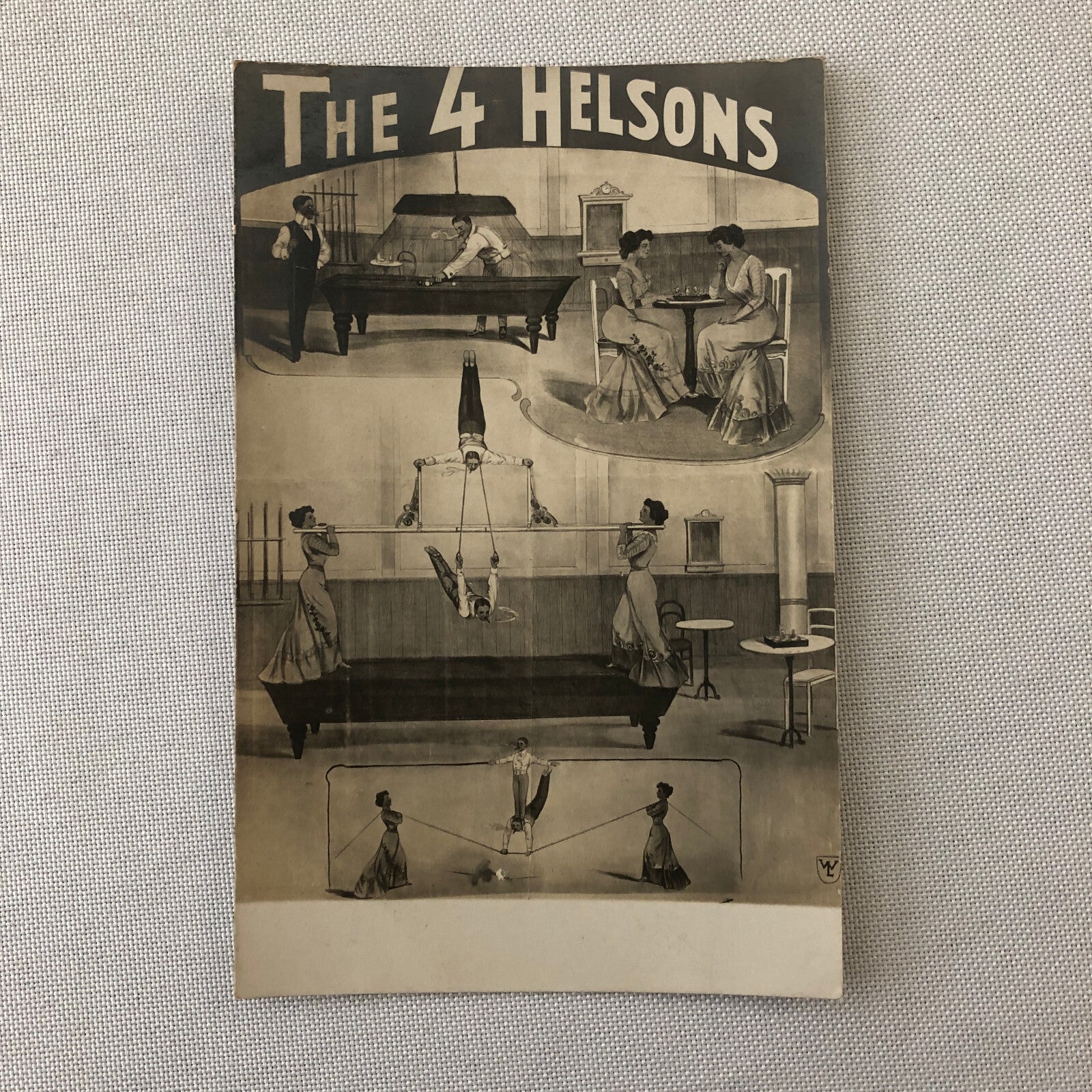 Circus Performer Postcard Post Card Acrobat Act The 4 Helsons