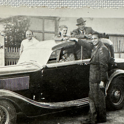 Vintage Photograph Photo Print People with Car Automobile