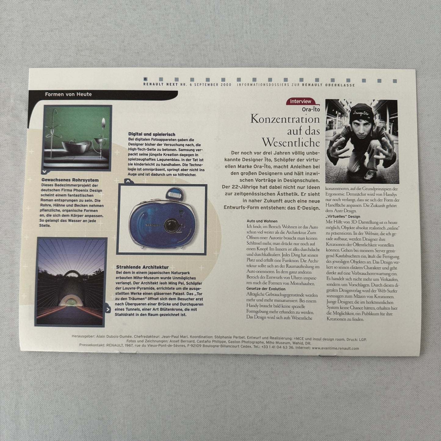 2000 Renault Next Factory Brochure Magazine German Text Concept Cars