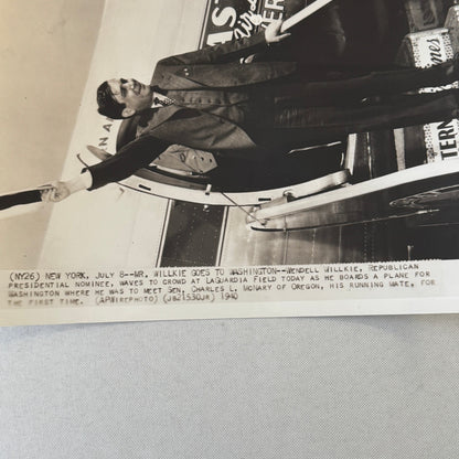 Vintage Press Photograph Wendell Wilkie Republican Presidential Nominee Photo