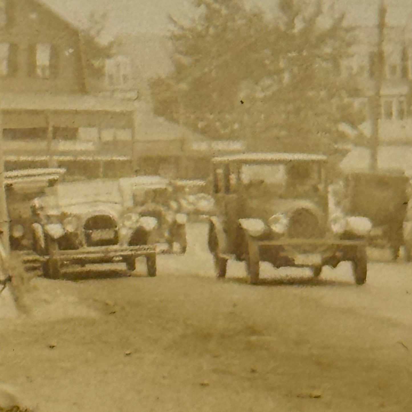 Vintage Car Photo Street Scene Automobile Building Snapshot Image