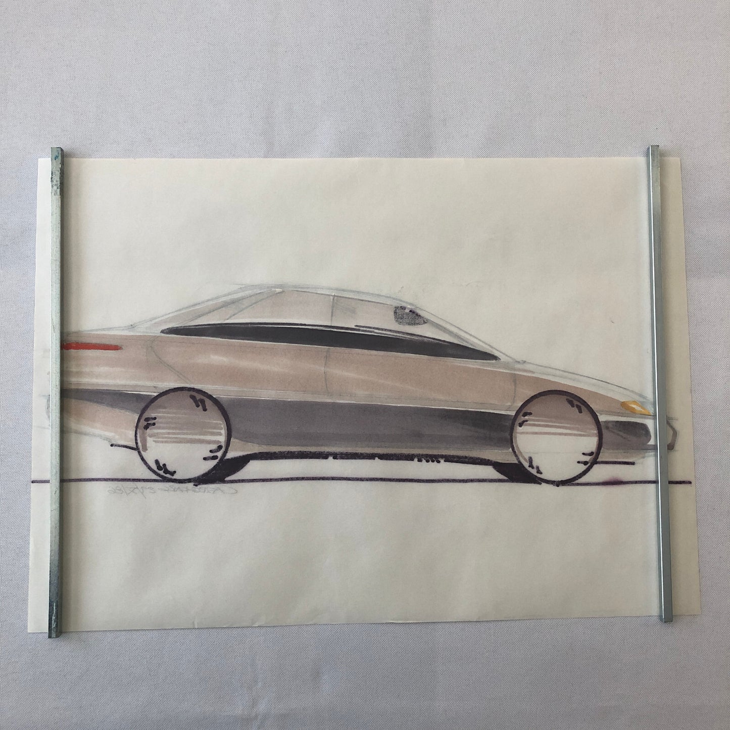 Car Styling Concept Illustration Art Drawing Sketch Vintage Signed 1986