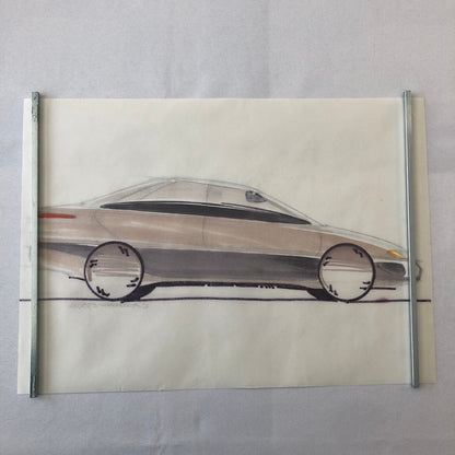 Car Styling Concept Illustration Art Drawing Sketch Vintage Signed 1986