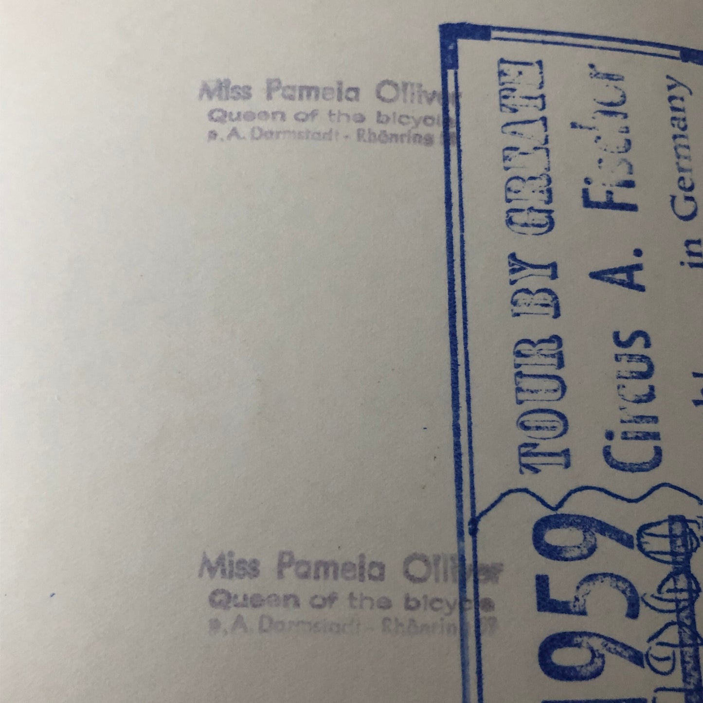 Circus Performer Clown Unicycle Photo Photograph Vintage Circus A Fischer 1959