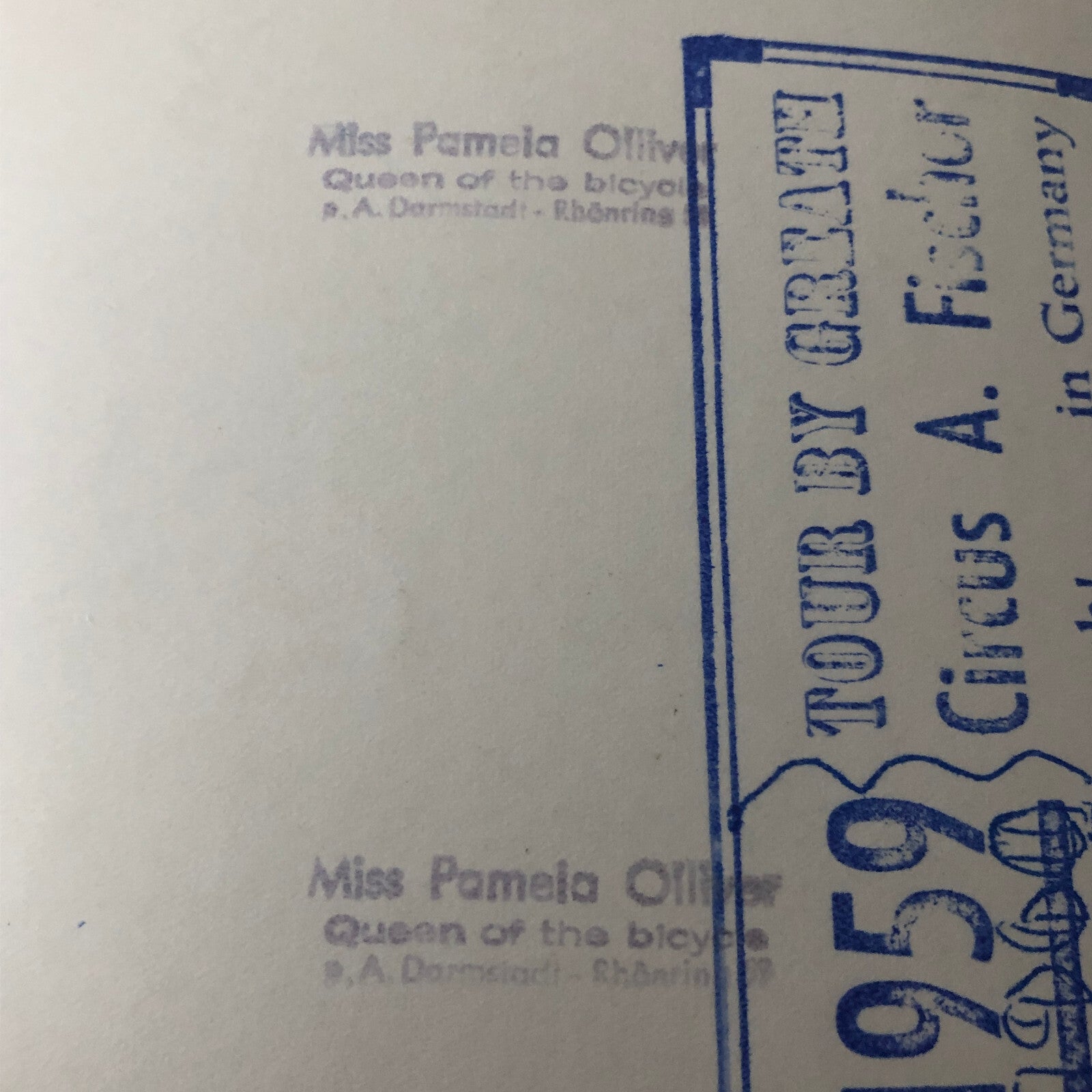 Circus Performer Clown Unicycle Photo Photograph Vintage Circus A Fischer 1959