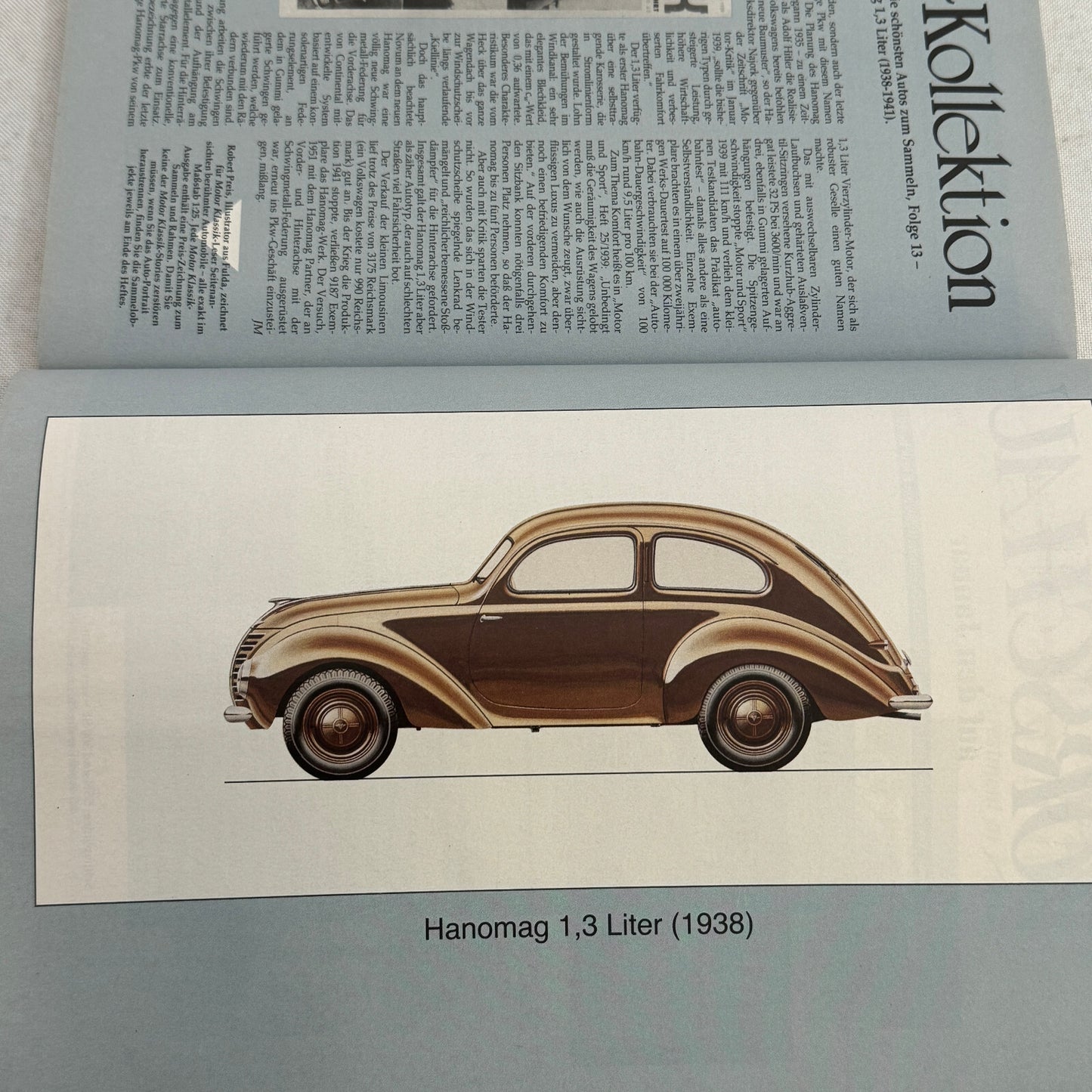 1939 Hanomag Car Illustration Art Drawing Hand Drawn Vintage