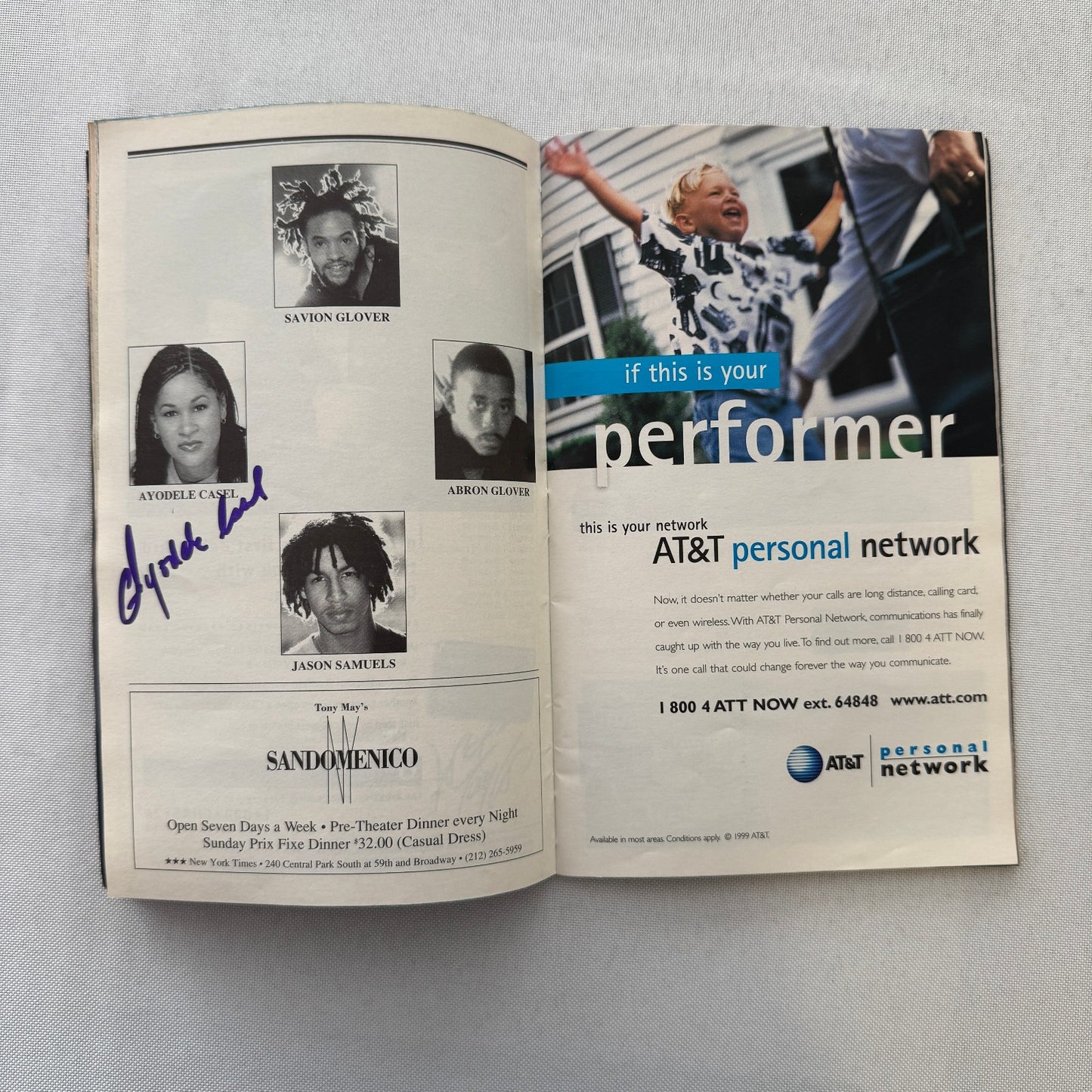 Downtown Live Communication Cast Signed Theater Playbill Autographed Signature