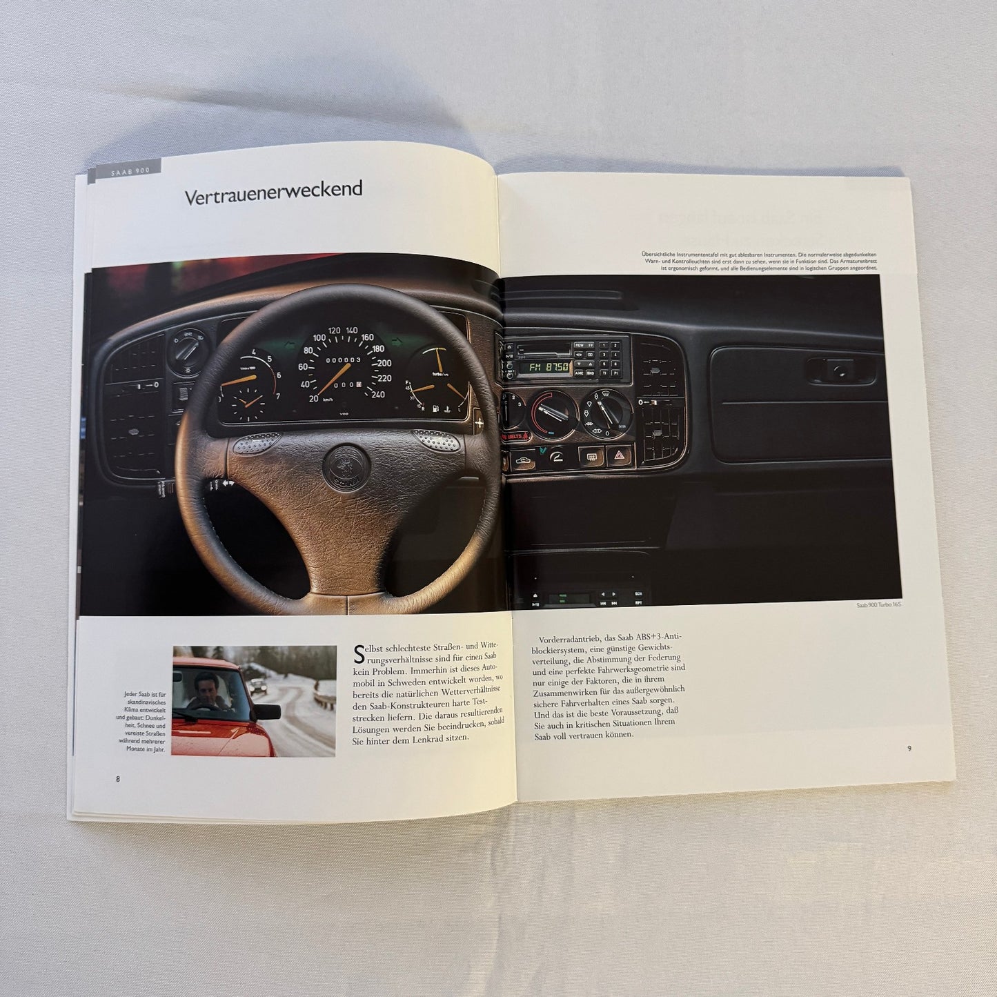 1992 Saab 900 Car Sales Brochure Catalog Saab 900 Cabriolet Turbo 16S GERMAN