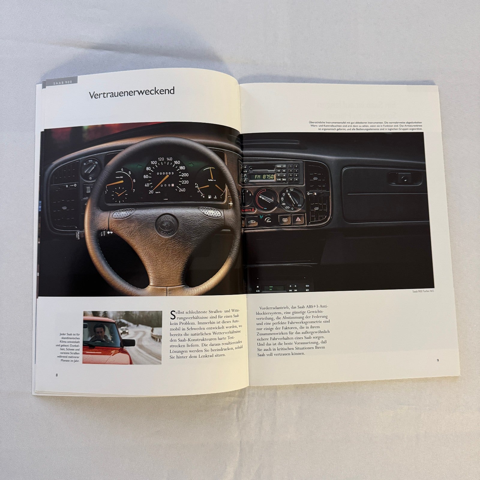 1992 Saab 900 Car Sales Brochure Catalog Saab 900 Cabriolet Turbo 16S GERMAN