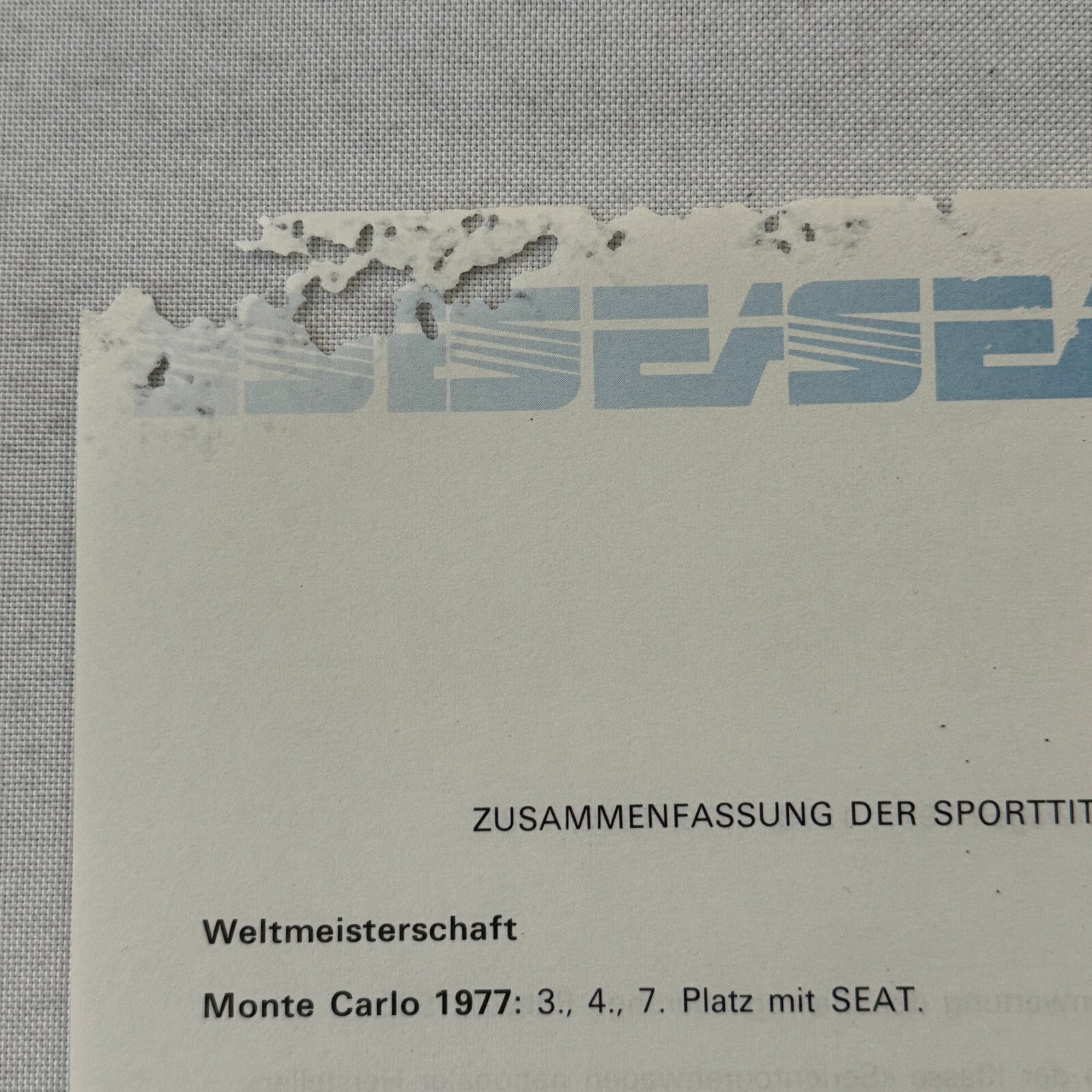 1984 Seat Ronda Press Kit German Text European Brochure Photos