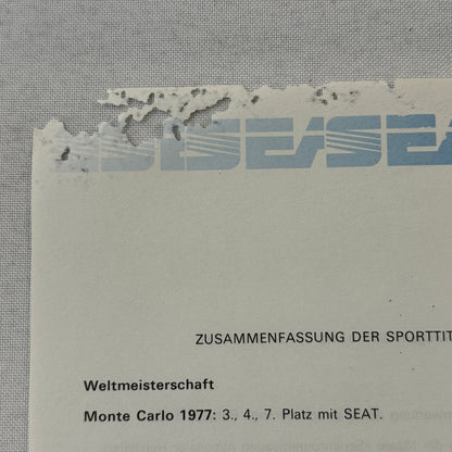 1984 Seat Ronda Press Kit German Text European Brochure Photos