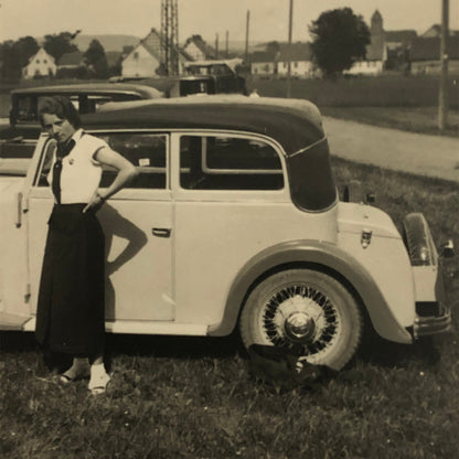 Vintage Photograph Photo Lot Woman With Antique Car Germany 