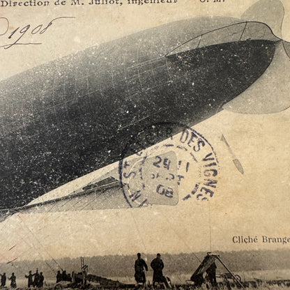 Vintage Military Airship Dirigible Zeppelin Patrie Postcard Post Card French