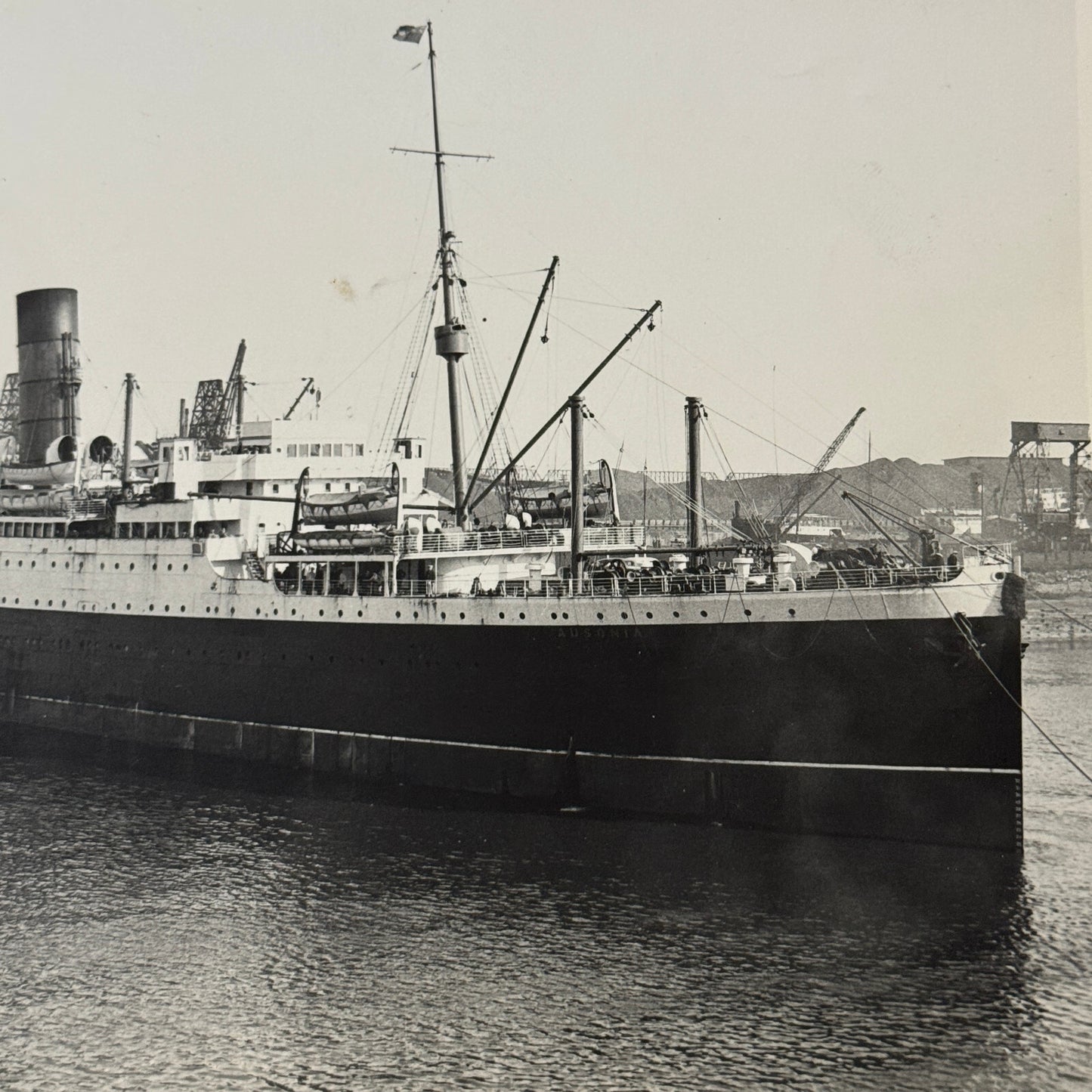 Vintage Ship Boat Photo Photograph Print Cunard White Star Line SS Ausonia