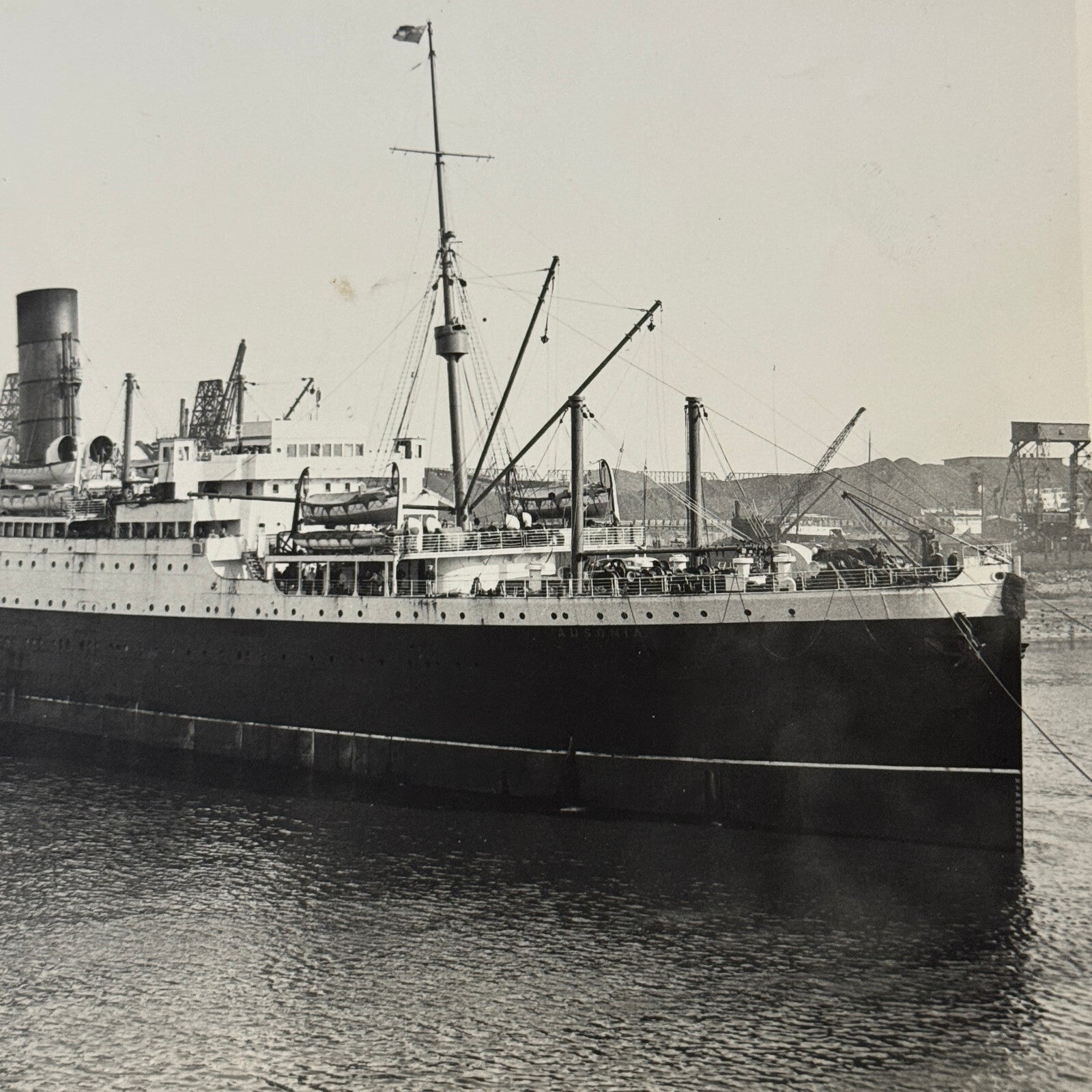 Vintage Ship Boat Photo Photograph Print Cunard White Star Line SS Ausonia