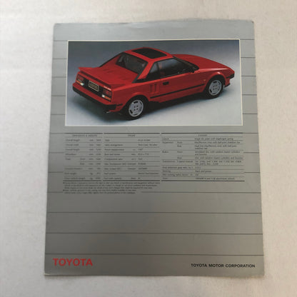 Vintage Toyota MR2 Car Sales Brochure Catalog Advertising