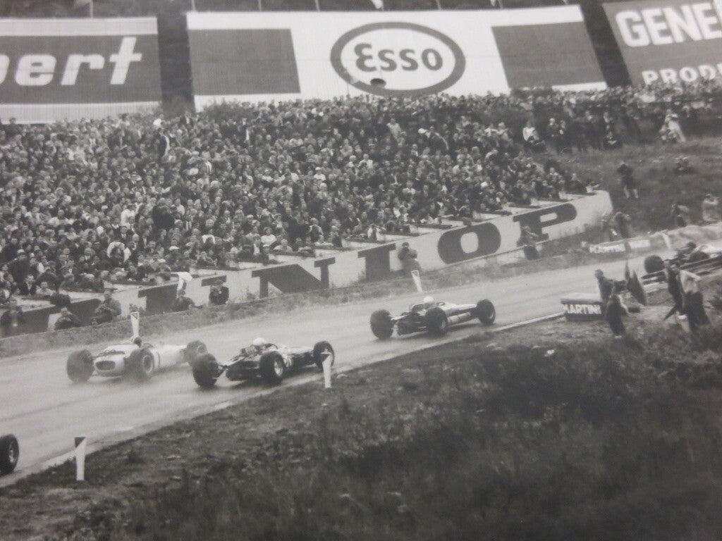 Vintage 1965 Belgian Grand Prix Racing Photograph Photo - Press Image Cars Esso 