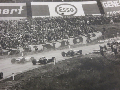 Vintage 1965 Belgian Grand Prix Racing Photograph Photo - Press Image Cars Esso 