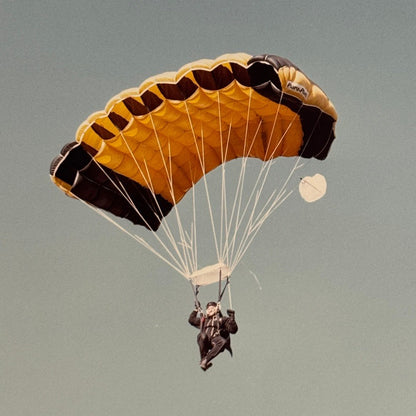 Vintage Skydiving Parachute Photo Large Format Aviation Photograph 1970s-80s