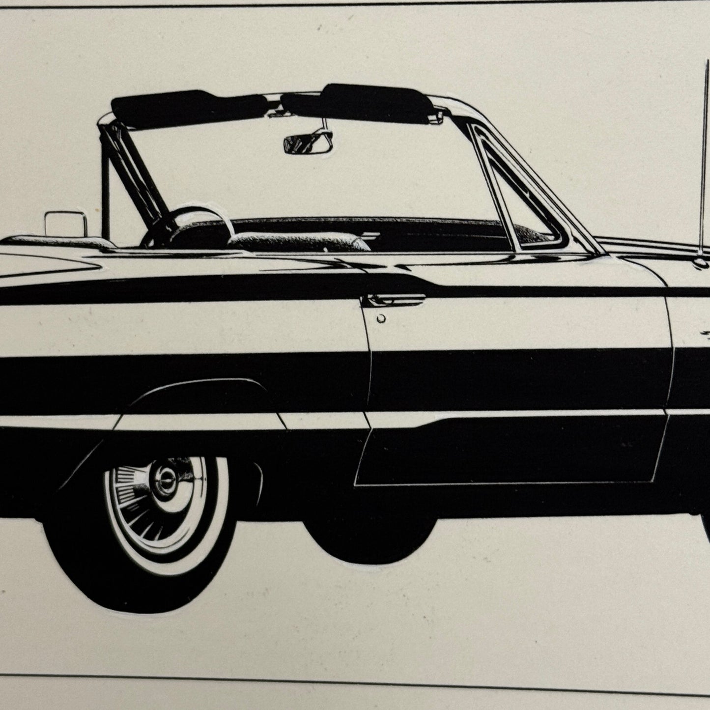 Ford Thunderbird Convertible Illustration Art Drawing Hand Drawn Robert Preis