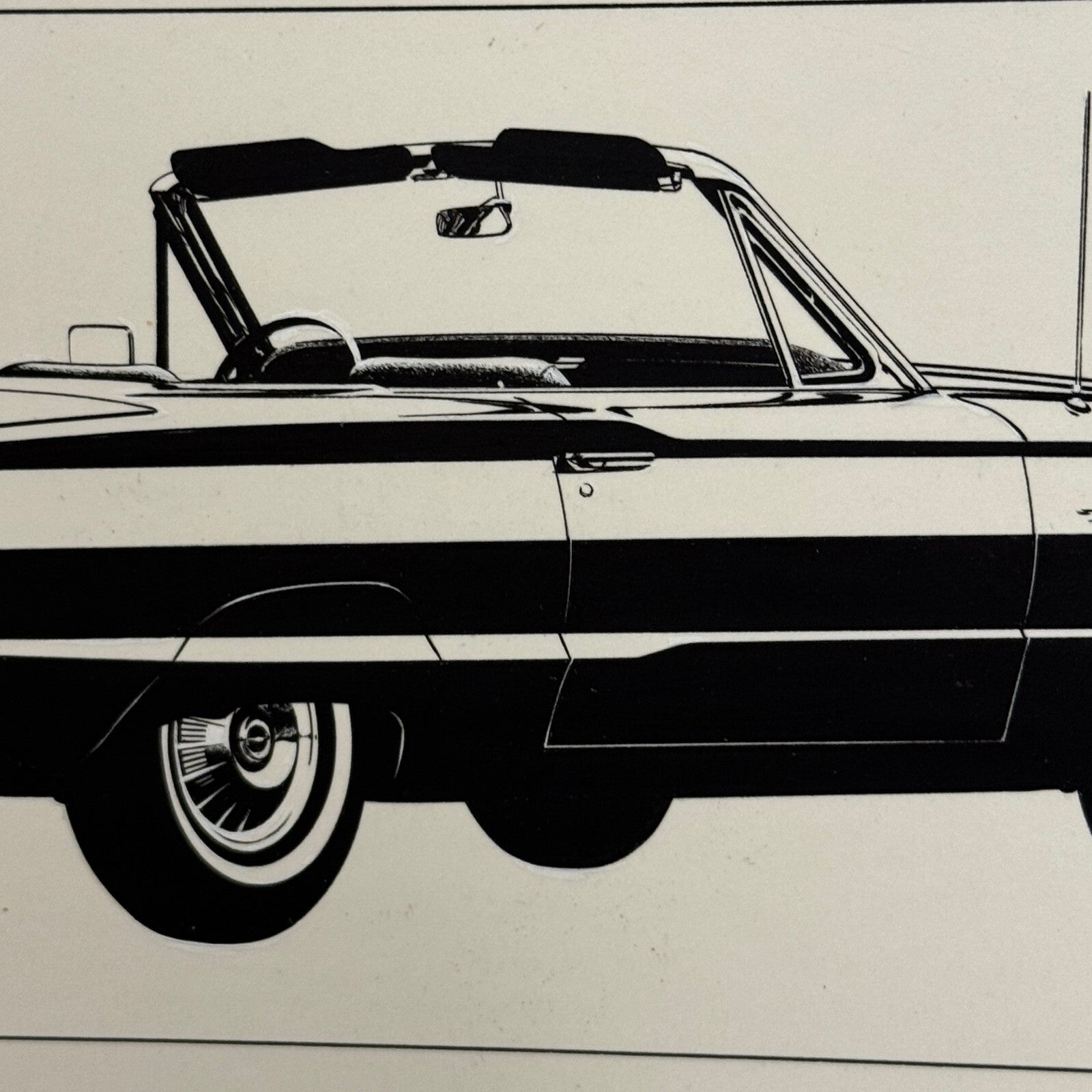 Ford Thunderbird Convertible Illustration Art Drawing Hand Drawn Robert Preis