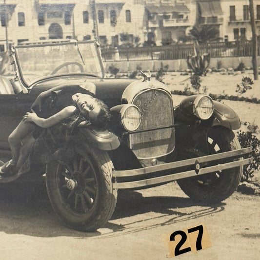 Antique Chrysler Car Automobile Photo Photograph Italian Photographer Stamp