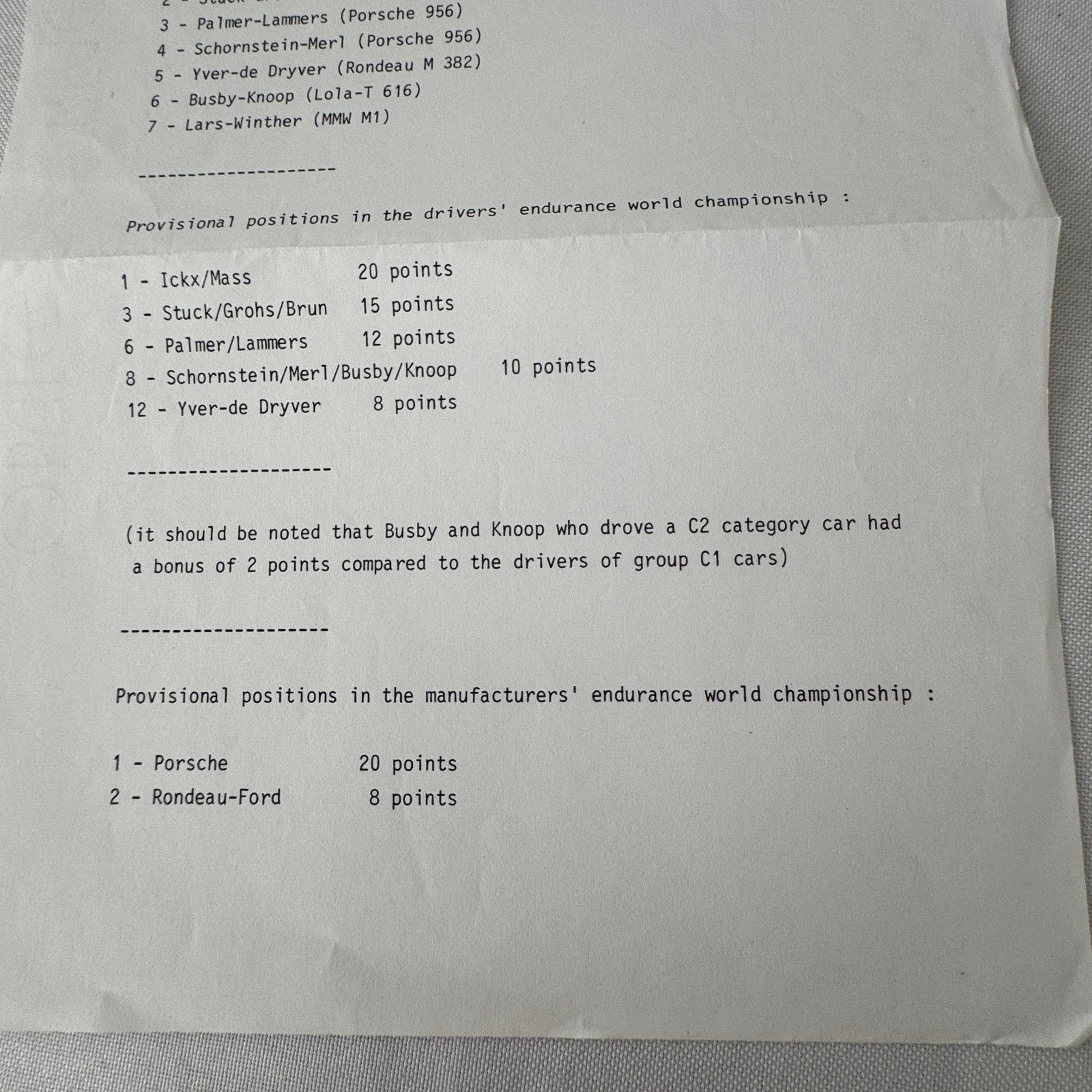 Monza 1000 KM Lancia Martini Racing Car Photo and Press Release Vintage