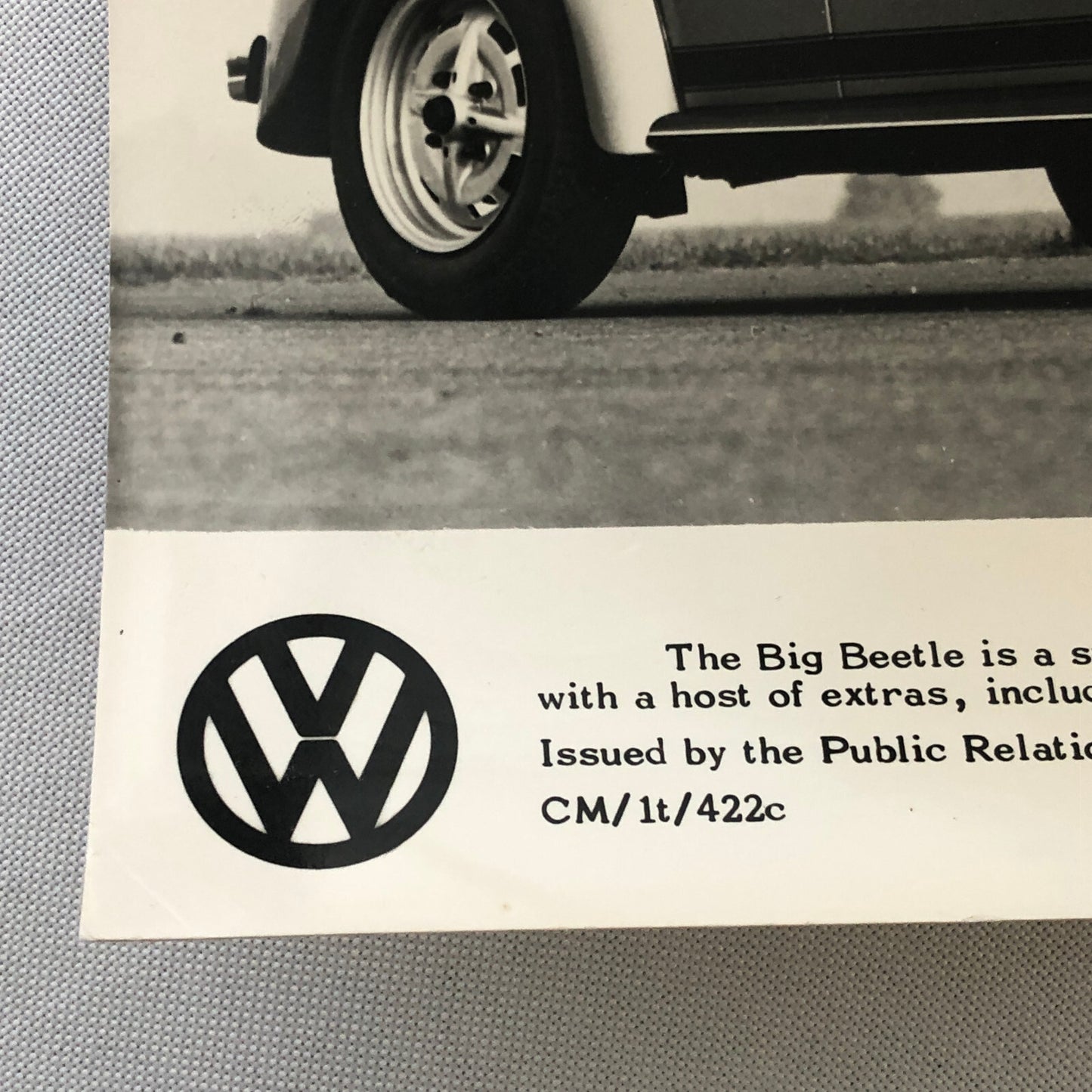 Vintage Volkswagen VW Beetle Factory Press Photo Photograph Print