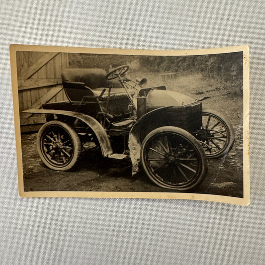 Vintage Car Automobile Photo Photograph Print 1902 Vehicle History on Back