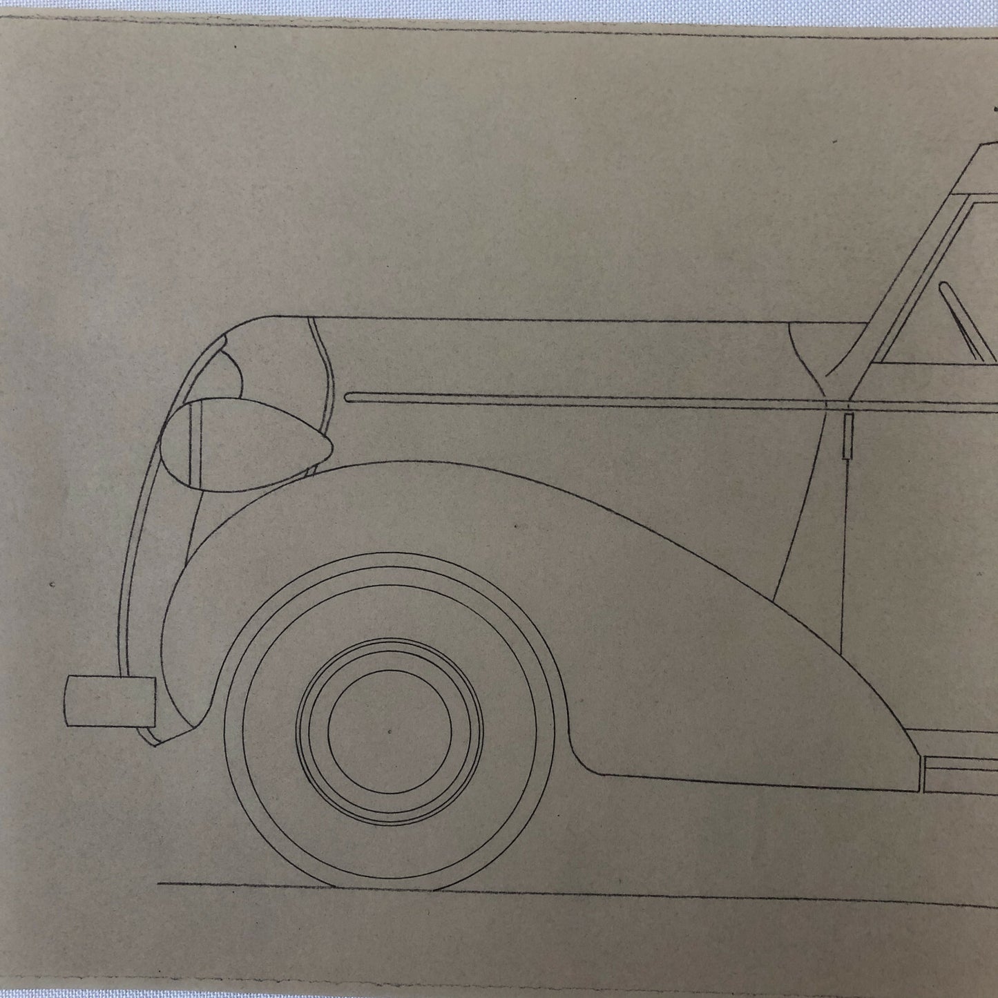 1936 Coachbuilder Car Design Blueprint Rendering Blue Print Coupe Body Style 