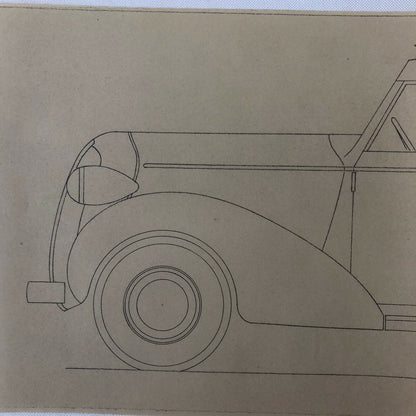 1936 Coachbuilder Car Design Blueprint Rendering Blue Print Coupe Body Style 
