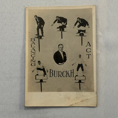 Vintage Circus Balancing Act Acrobat Postcard Post Card Burckh European